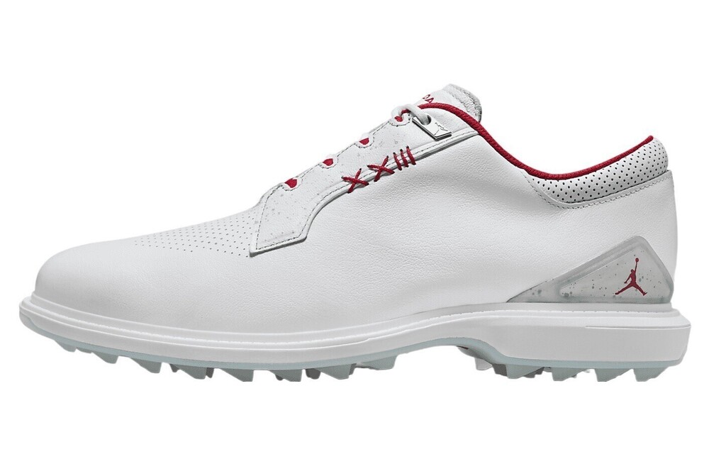Size 8.5 Nike Air Jordan ADG 5 Golf Shoes White Fire Red Men's FQ6642-101